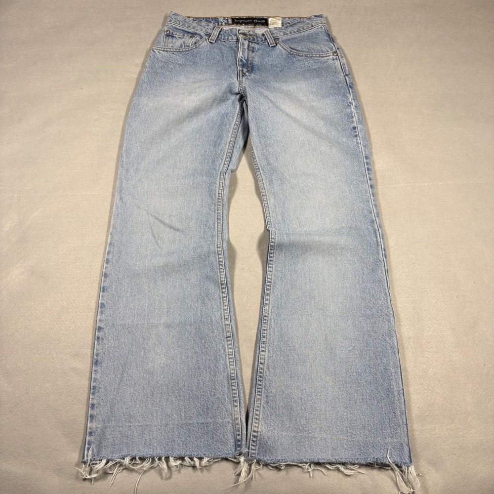 Vintage Levis SilverTab Hipster Flare Jeans Light Wash Raw Hem 913 06 Size 7 27"